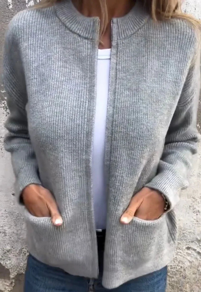 Linda Stylowy kardigan – miękki, ciepły i łatwy do łączenia