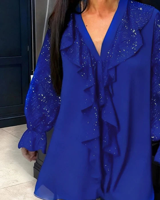 Bluzka Valentina – Elegancka bluzka szyfonowa z połyskującymi detalami