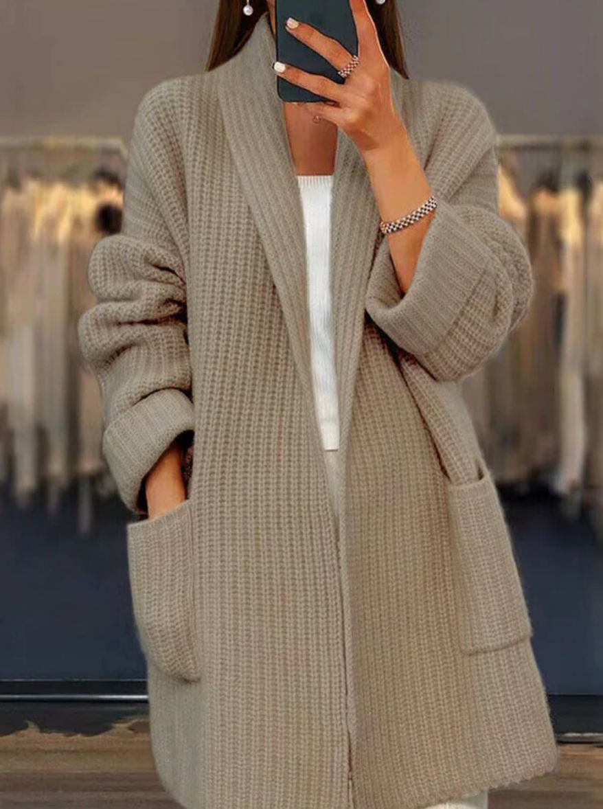 WINNIE | Sweter z dzianiny z kieszeniami